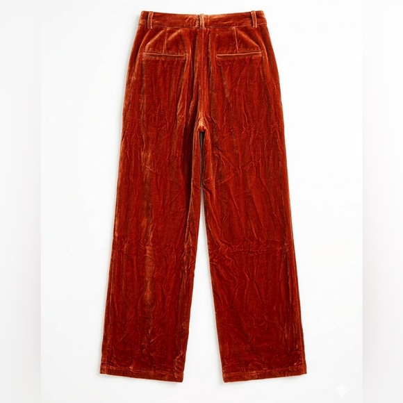 NWT Entro Velvet Wide-Leg Pants in Pumpkin Spice Size Medium - Picture 5 of 5
